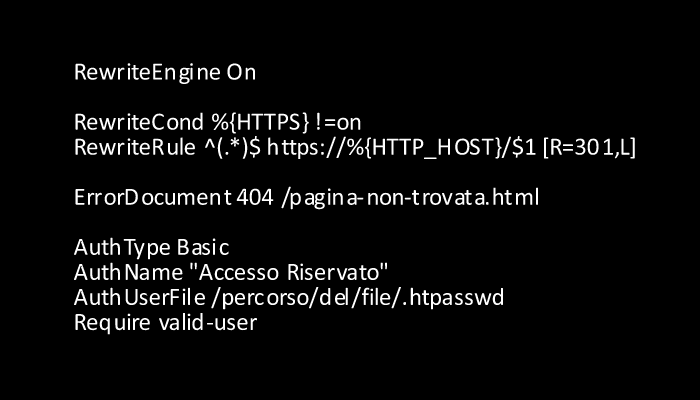 Esempio di codice .htaccess