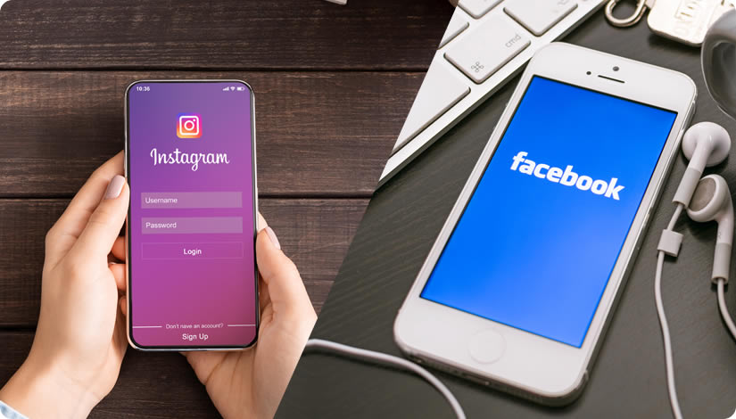 Immagine Facebook e Instagram a confronto